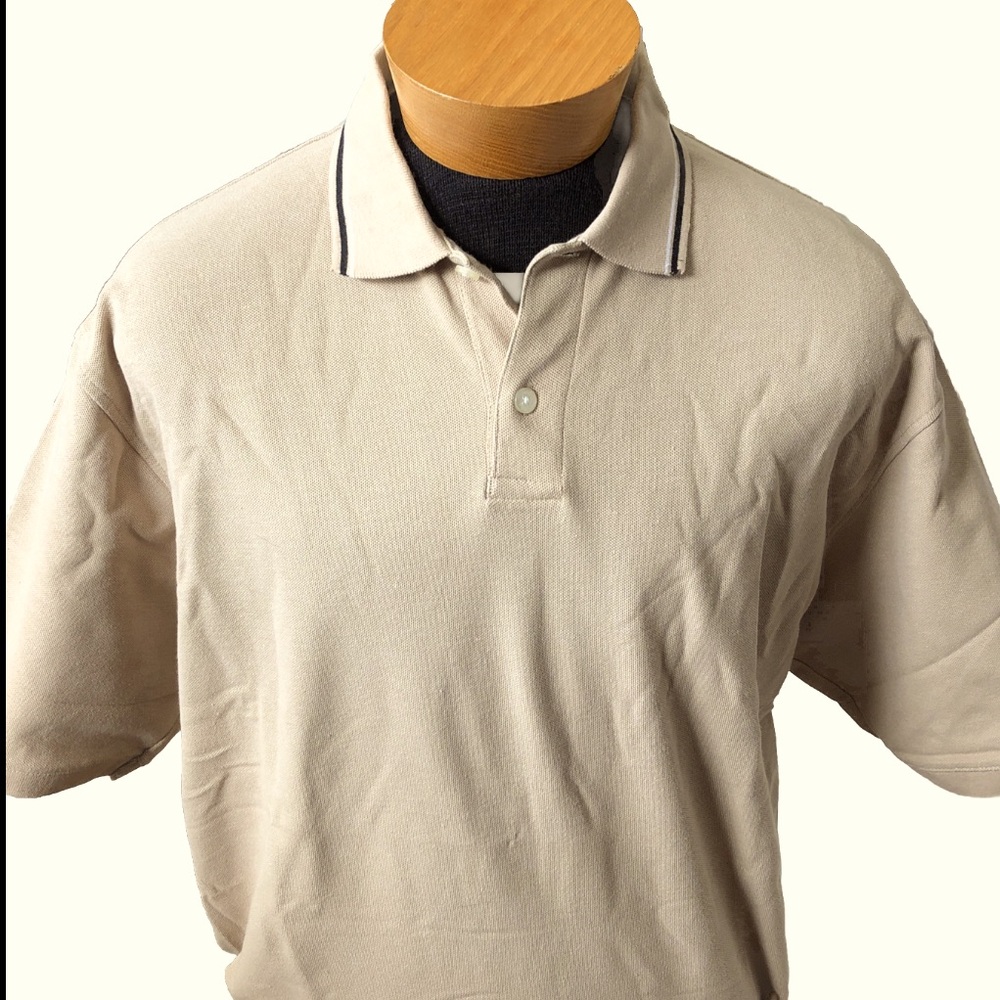 Haggar Cool 18 tan golf polo shirt size XL